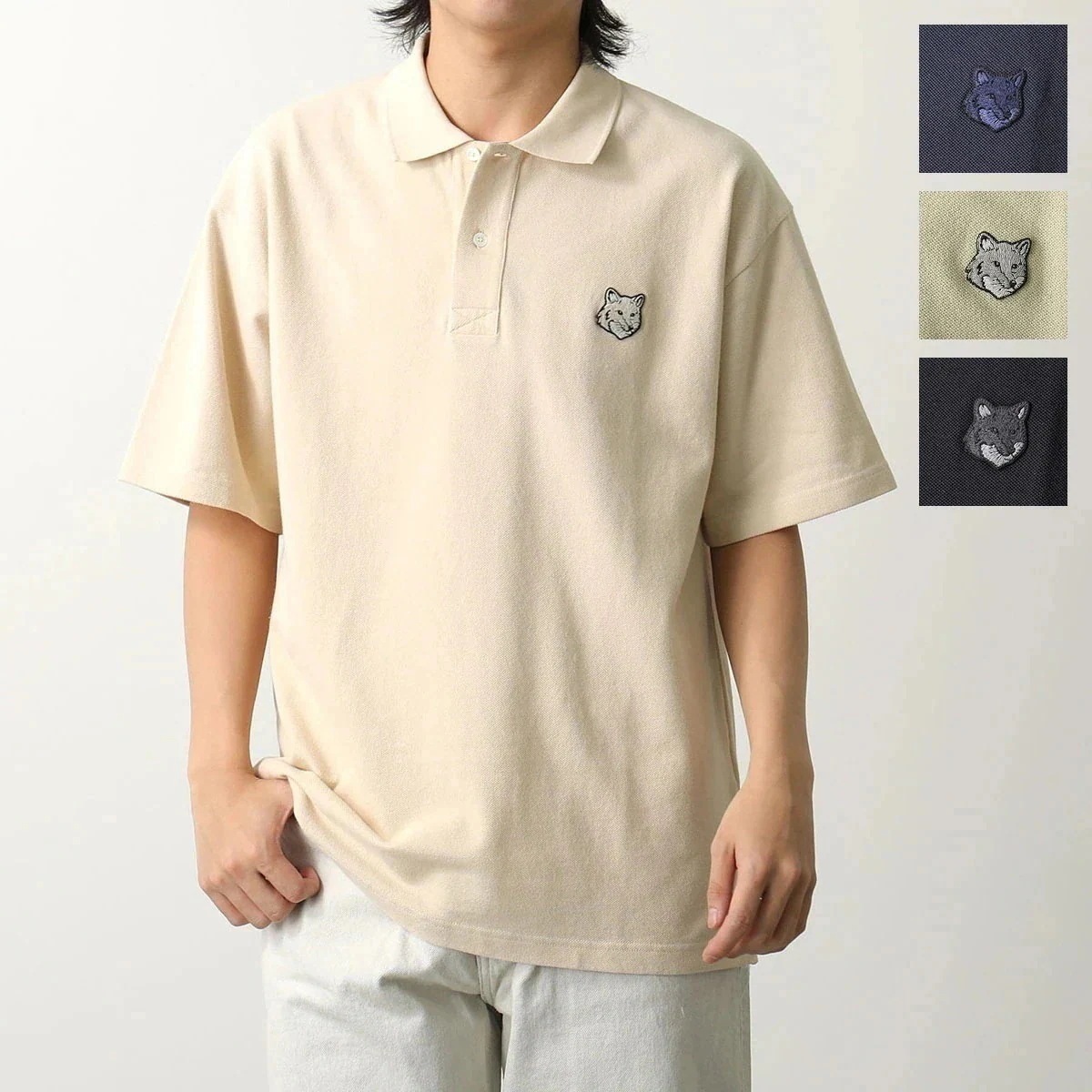 MAISON KITSUNE メゾンキツネ ポロシャツ MM00202KJ7010 メンズ 半袖 フォックス刺繍パッチ コットンピケ カラー4色 15,066円