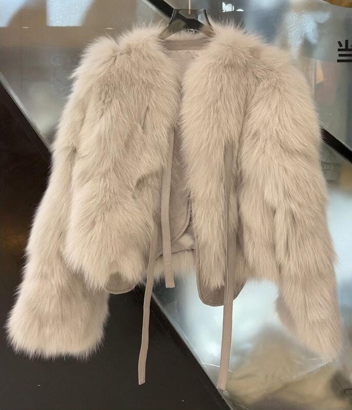 ファーコート 狐の毛　オシャレ アウター ファーコート ジャケット 上着 狐 キツネの毛 もこもこ