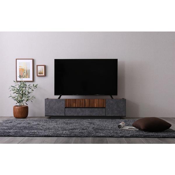 テレビ台 ローボード ラック 棚 おしゃれ 北欧モダン ストーン柄 日本製 完成品 低ホルムアルデヒド コンクリ モルタル調×木目 140cm幅