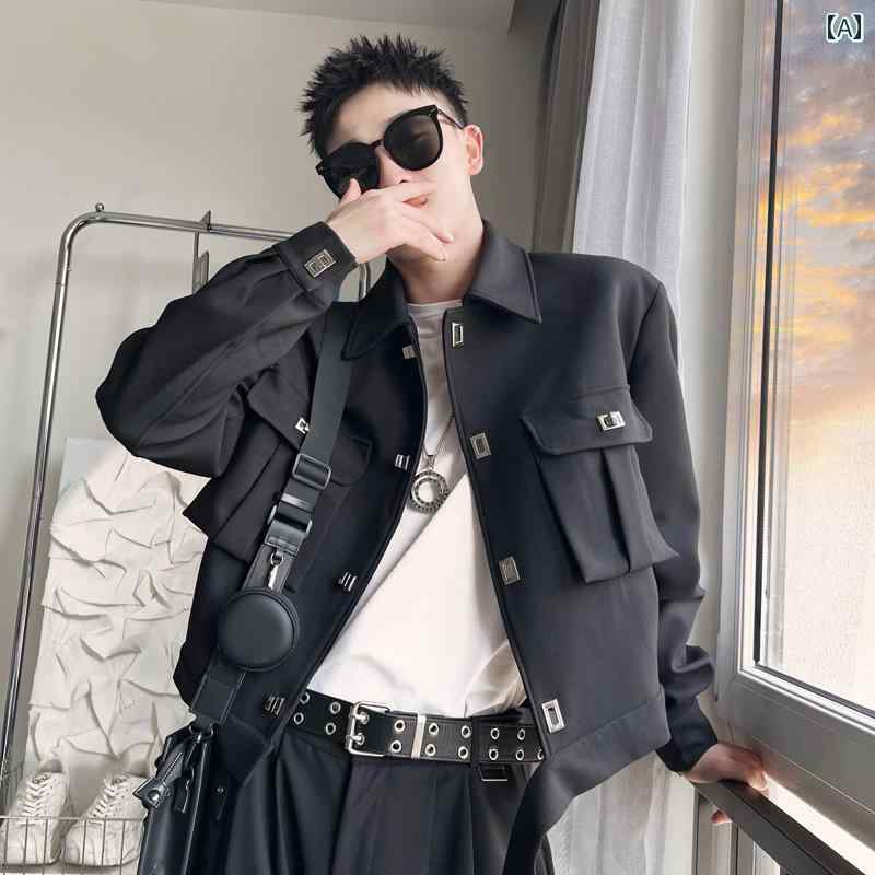 アウター メンズ カジュアル おしゃれ 立体 ポケット ジャケット 春秋 ワークジャケット ジャケット カジュアル トップス