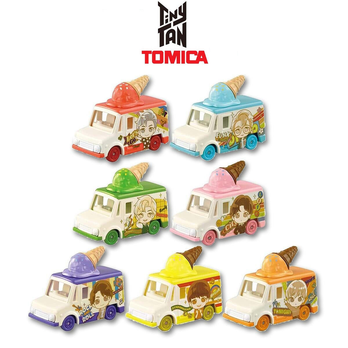 Takara Tomy Tinytan BTS Collection 7Types Setトミカタイニタン BTS ミニカー7種セット