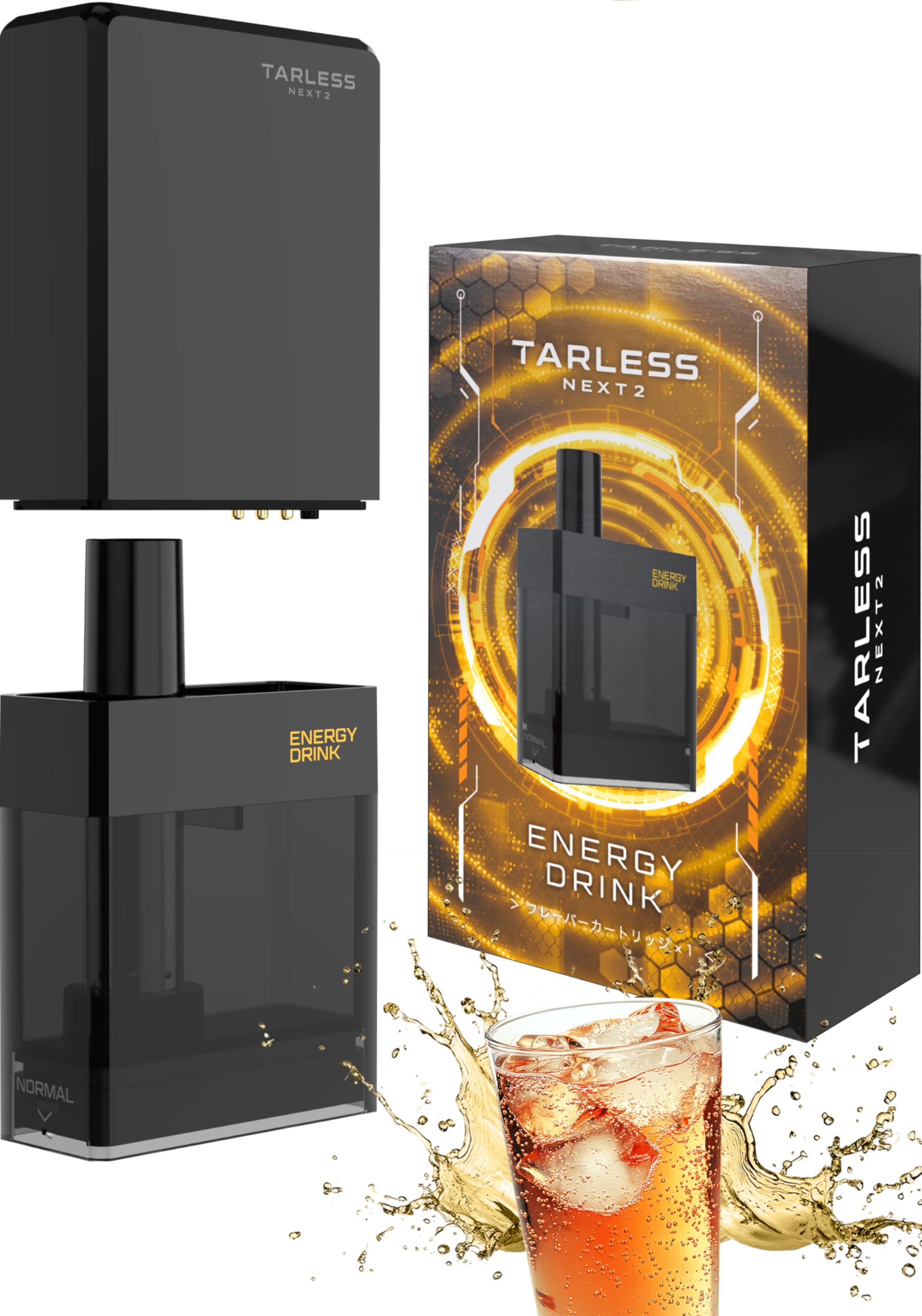 TARLESS TARLESS NEXT 2 ターレスネクスト 2 エナジードリンク スターターセット（本体 1個 ＋ フレーバーカートリッジ 1個） 電子タバコ ベイプ vape シーシャ