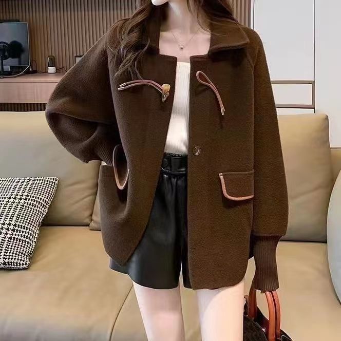 大人の魅力 チェスターコート レディース コート 前開き ラシャ アウター 無地 カットソー カジュアル 秋冬 ゆったり 結婚式 披露宴 女性着