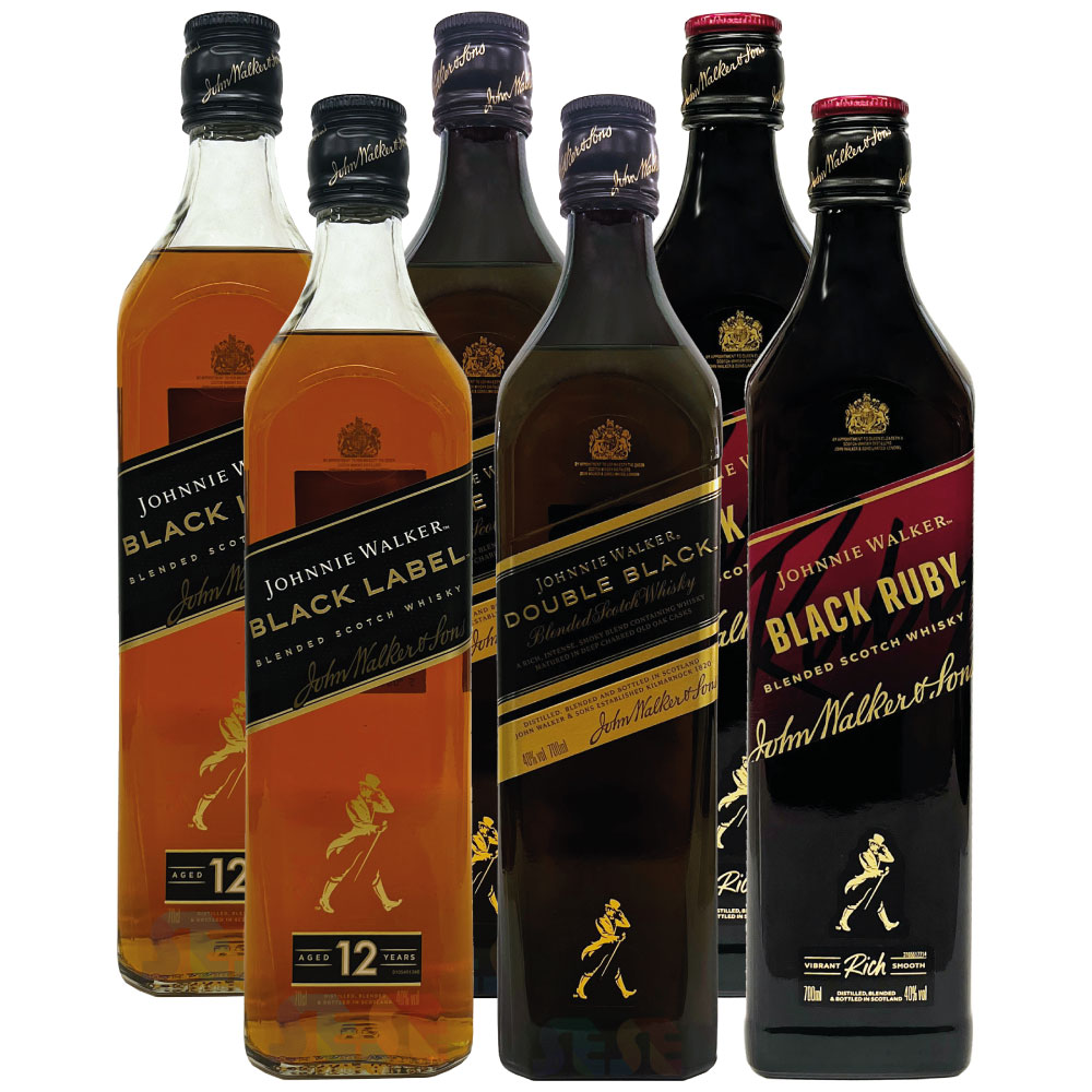 ジョニーウォーカー ブラックシリーズ 飲み比べ6本セット (12年・ダブル・ルビー) 各1本 700ml / 正規品 スコットランド ブレンデッドスコッチウイスキー Johnnie Walker B