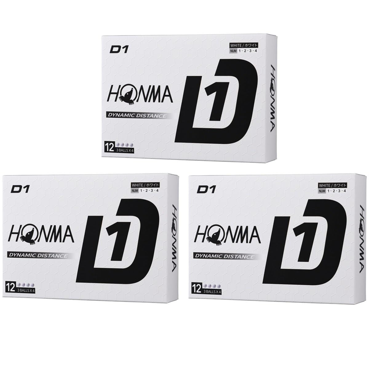 本間ゴルフ HONMA ボール D1 ボール 3ダースセット 3ダース(36個入り) ホワイト