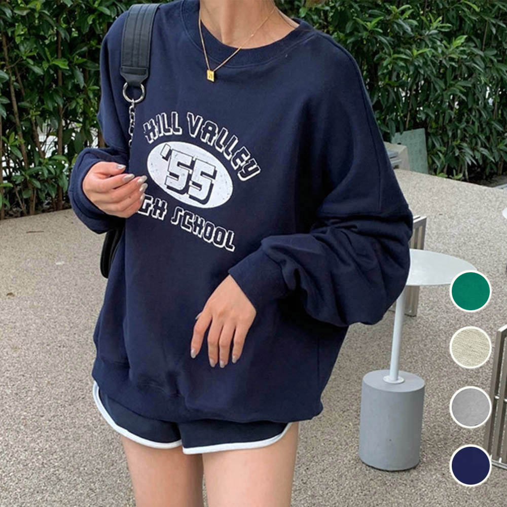 国内即納 英字ロゴ トレーナー プリントスウェット