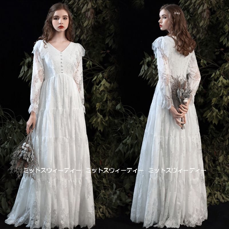 ウェディングドレス ウエディングドレス マタニティ エンパイアドレス 花嫁 二次会 結婚式 前撮り