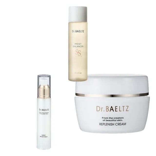 [国内正規品]リプレニッシュクリーム 40g とアンティアモイストバランサー 150ml とナノモイストミルク 50ml のセット スキンケアコフレ 敏感肌 弾力肌 ヒト型セラミド ナノ化乳液