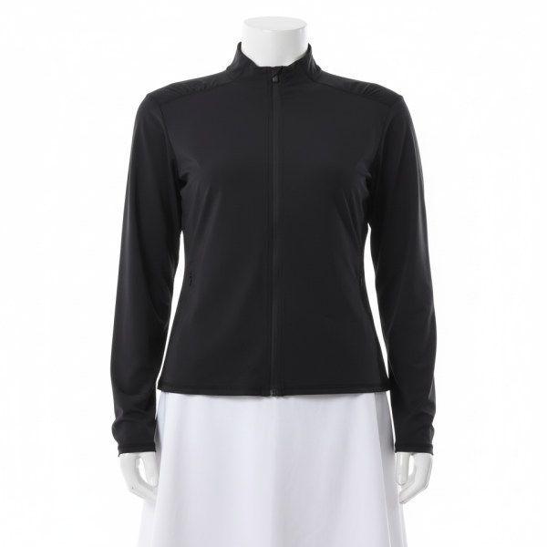 GFORE SILKY TECH NYLON RUCHED FULL ZIP LAYER GLM000009-ONYX 女性用シルキーテックナイロンラッチフル