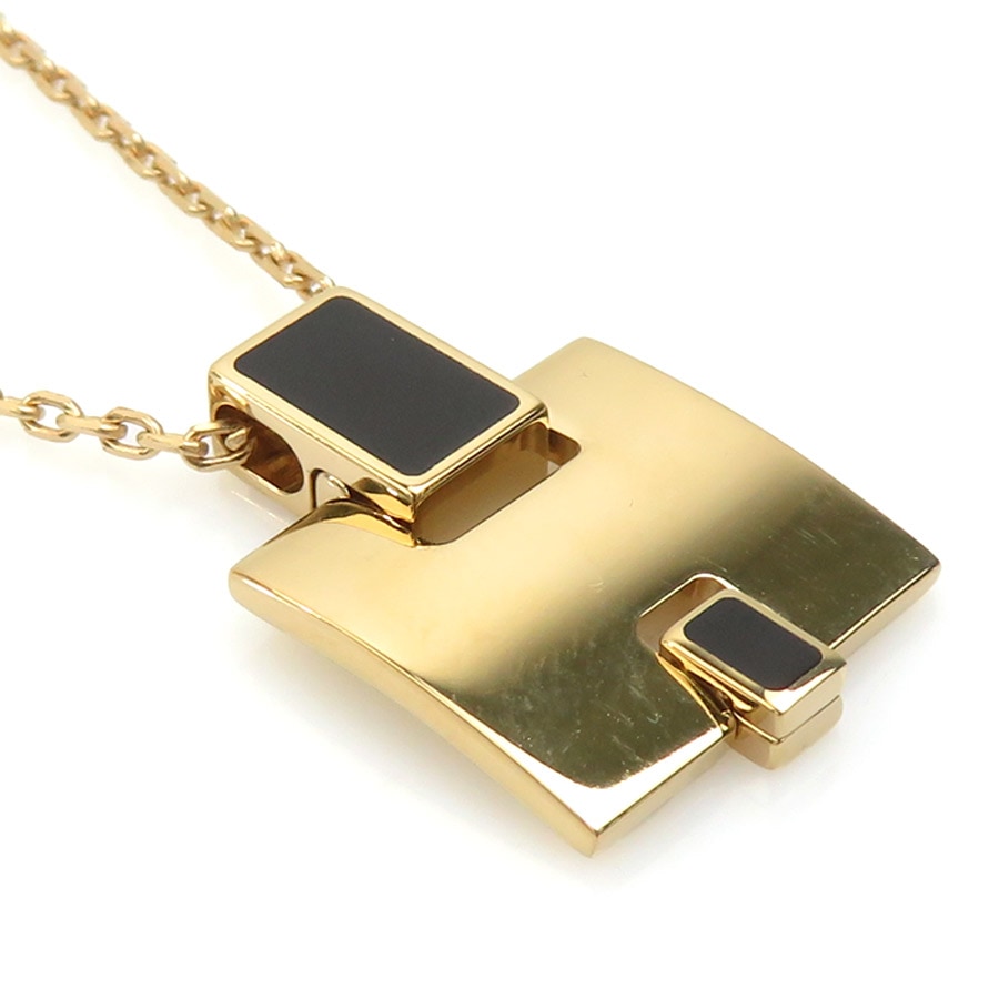 エルメス HERMES ネックレス アイリーン メタル ゴールド×ブラック レディース r10714g