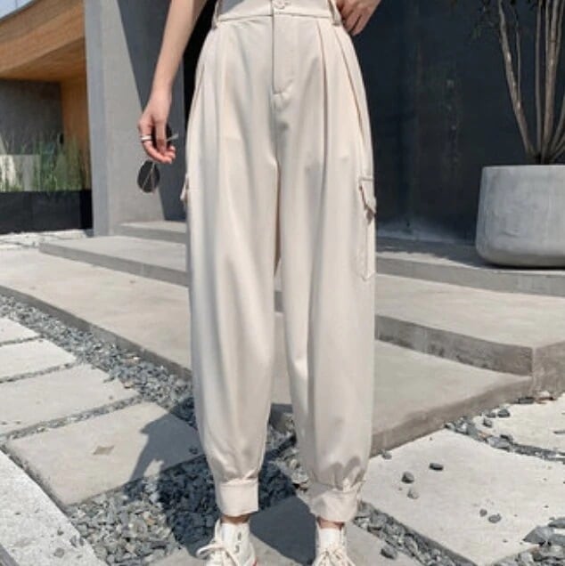 パンツ レディース ロング丈 無地 ゆったり 無地 シンプル カジュアル かっこいい 個性的 アウトドア 運動 クール ホワイト カーキ ブラック 旅行 休日 公園 アウトドア 春 XL 韓国 コーデ