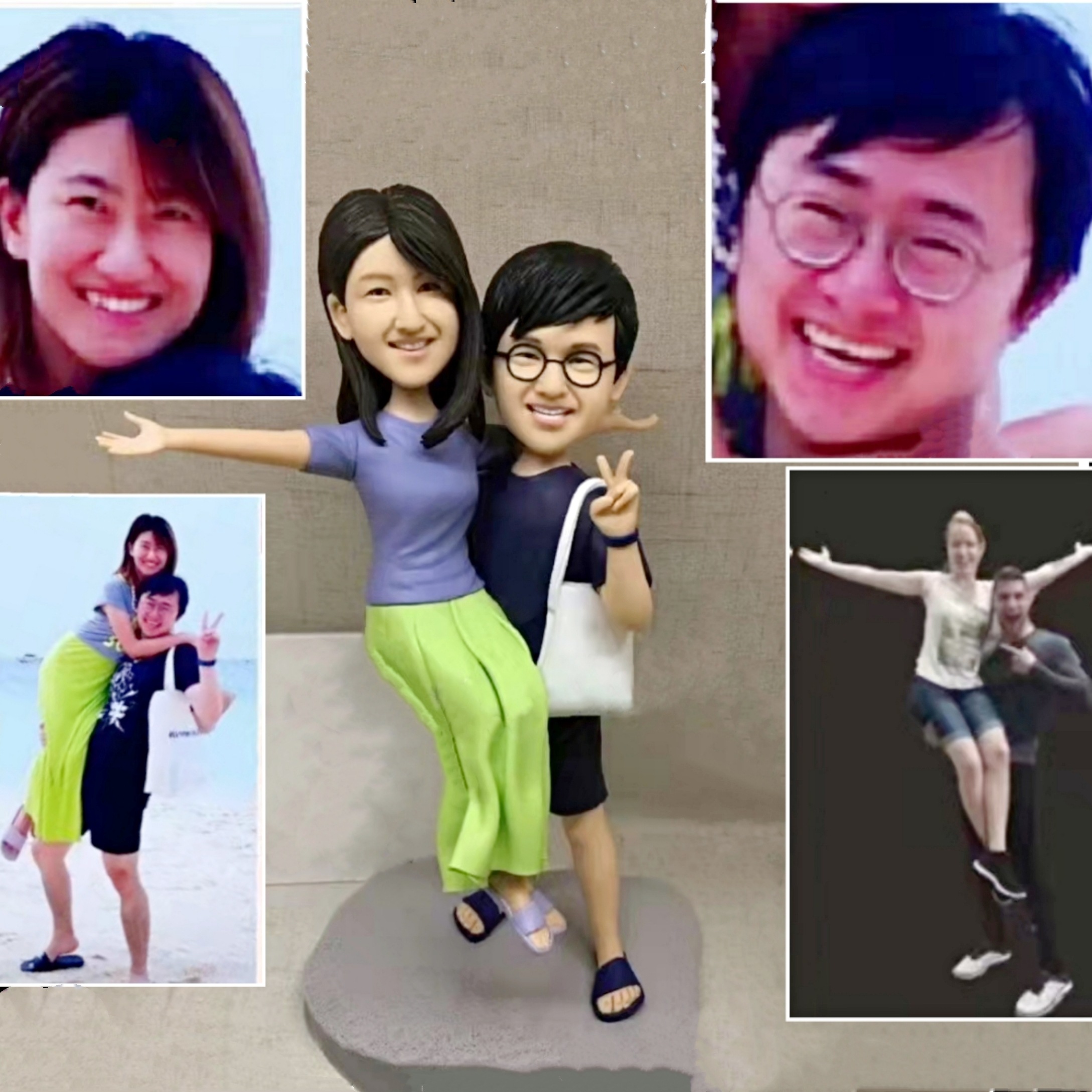 【オーダーメイド】3D肖像画 似顔絵 人形 フィギュア 結婚祝い 周年記念日 カップル 彼氏 彼女 夫婦 両親 贈呈品 記念品
