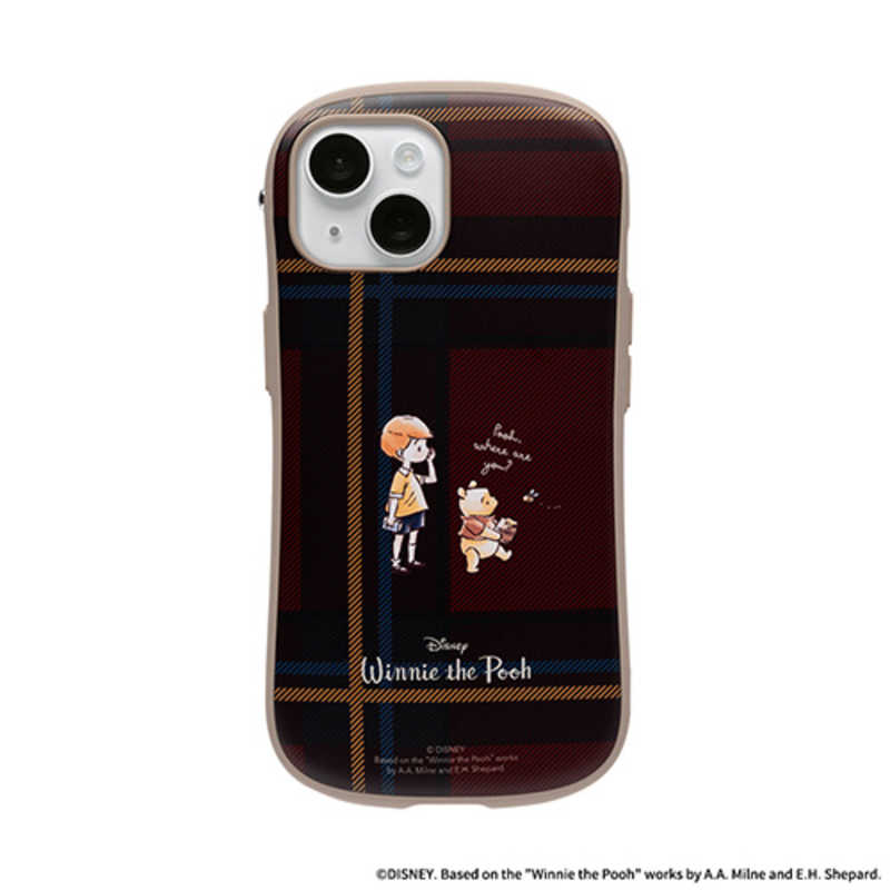 HAMEE　［iPhone 15/14/13専用］ディズニーキャラクター iFace First Class Cafe MagSynqケース iFace プー/チェック/レッド　41-187337
