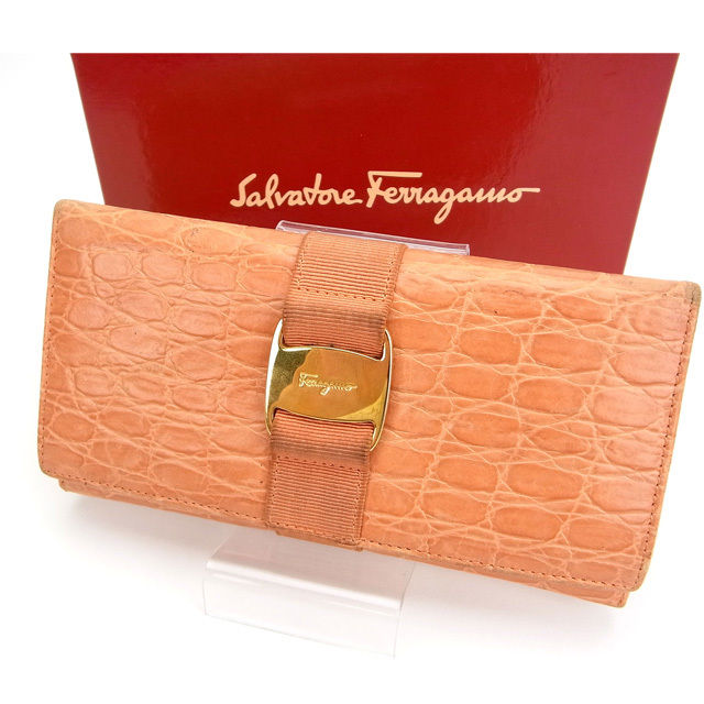 長財布 ヴァラ金具 オレンジ 中古 8,051円