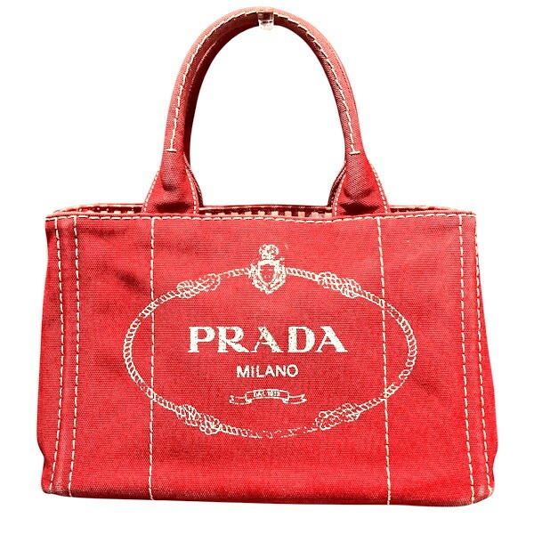 プラダ PRADA カナパ 1BG439 レッド バッグ トートバッグ レディース 【中古】