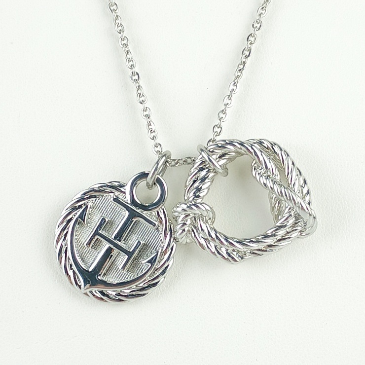 美品 HERMES エルメス ネックレス コルタージュ ロープ - シルバー メタル ユニセックス ペンダント 碇 コルダージュ【本物保証】 63,580円