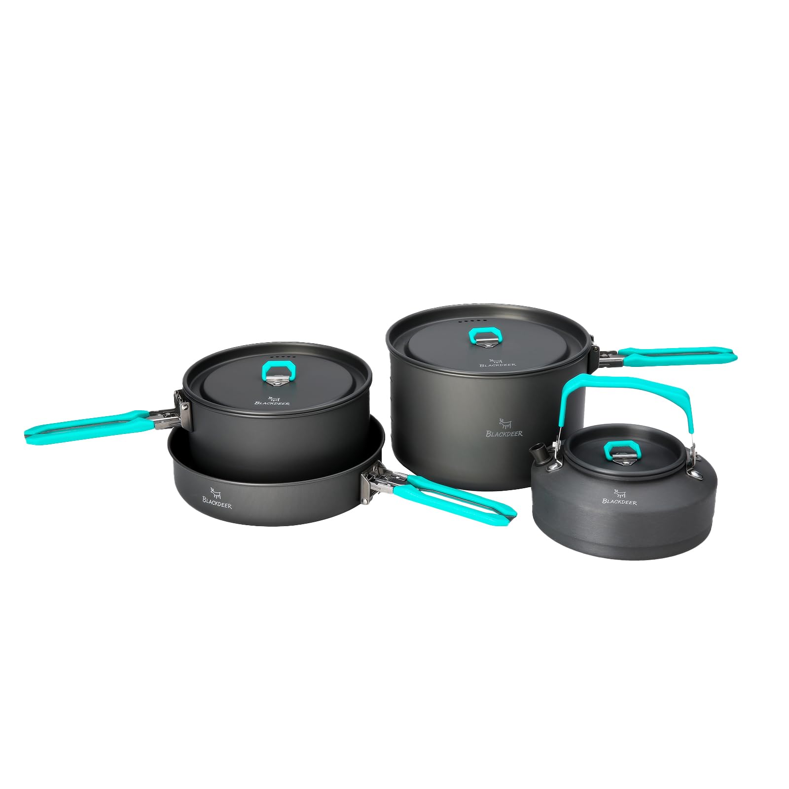 BLACKDEER キャンプ用調理器具セット ポットケトルパンボウルとスパチュラを備えたアウトドアクッキングキットバックパッキングトレッキングハイキングピクニック用の台所用品