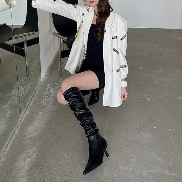 おしゃれ お洒落 人気 安い お得 レディース ロング ブーツ 7cmヒール ポインテッドトゥ ハイヒール かっこいい カジュアル 大人 可愛い かわいい 上品 きれいめ シンプル