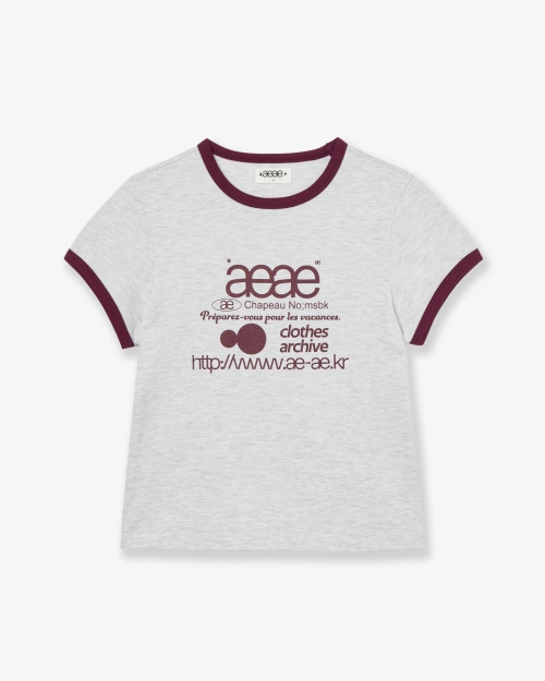 【AEAE】 WEB LOGO RINGER TEE [LIGHT GREY] 正規品