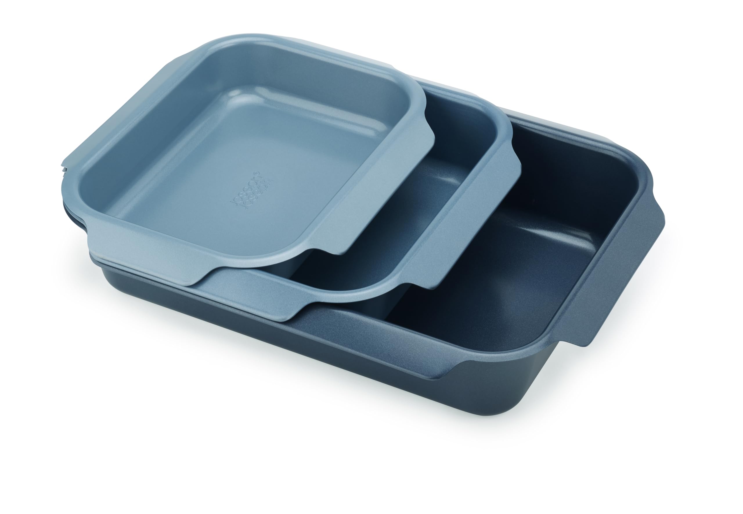 Joseph Joseph Nest 3枚セットの重ね置き可能なオーブン用トレイカーボンスチール製ロースティングティン（非粘着コーティング付き）引き出しやすいハンドル整理されたキッチン収納41