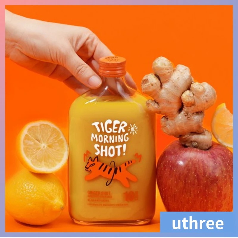 タイガーモーニングジンジャーショットスターターキットショットカップモーニングルーチンカード