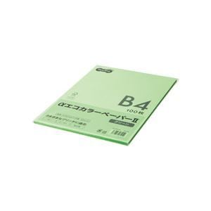 (まとめ) TANOSEE αエコカラーペーパーII B4 グリーン 少枚数パック 1冊(100枚) 5セット