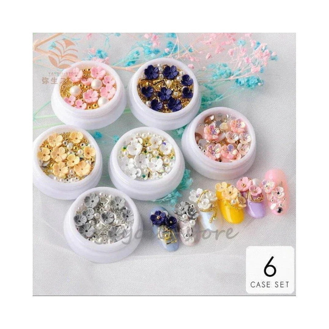 【10点セット】ネイルジュエリー ネイルパーツ ビジュー デコパーツ セット 福袋 ビーズ 花 パール キラキラ ストーン パール ピンク ブラック ネイビー レディース178