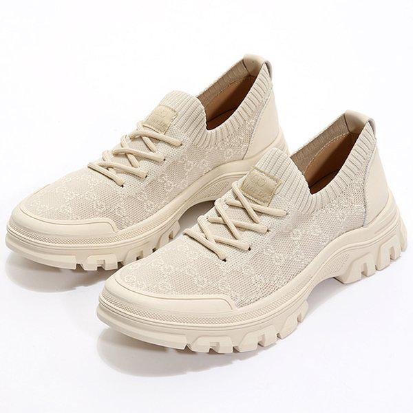 [シューズ] スパンニット 背伸び 女性 レディース スリップオン スニーカー スニーカー 5cm/2color sjbad-y6821