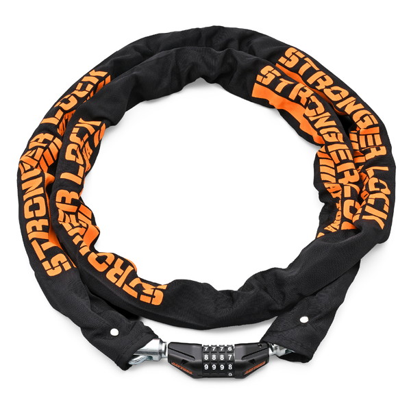 D48416 バイクロック 30mm幅チェーン φ8mmスチール合金製 ストロンガーチェーンロック ダイヤルロックタイプ 2.0m 4,750円