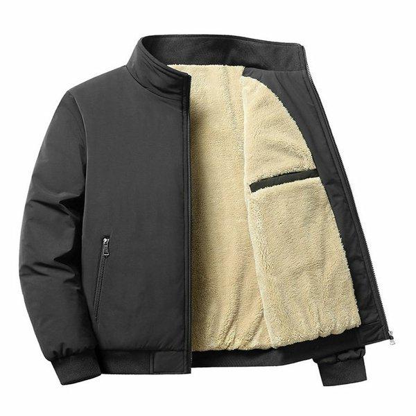 冬のメンズ起毛スタンダードハーフネックコットンジップアップジャケットOC-JKW-SWFGCU24