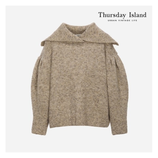 Thursday Island セーラー カラー 袖 ボリューム プルオーバー (T228MSW234W)