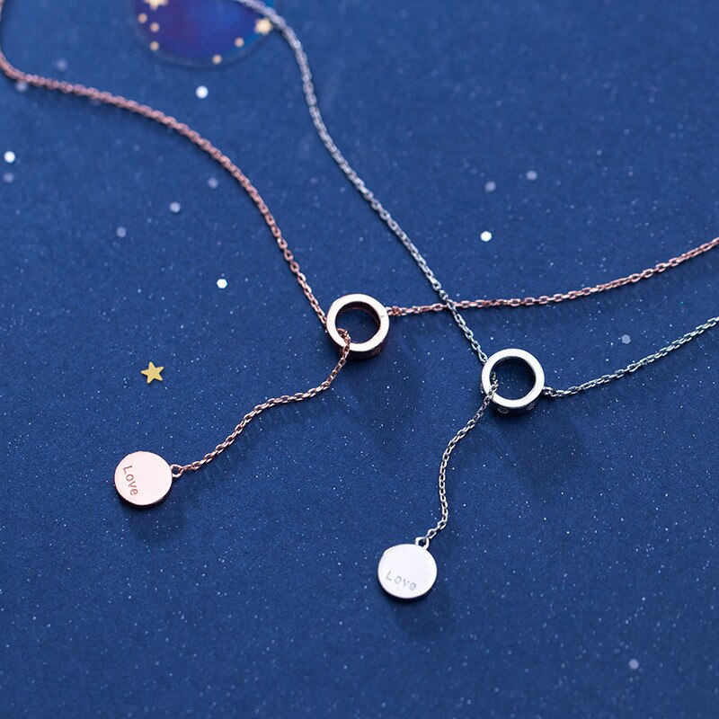 S 銀 ネックレス 女性用 日韓 シンプル ファッション 円環　つや有り　ファッション　鎖骨チェーン の耳元をおしゃれに