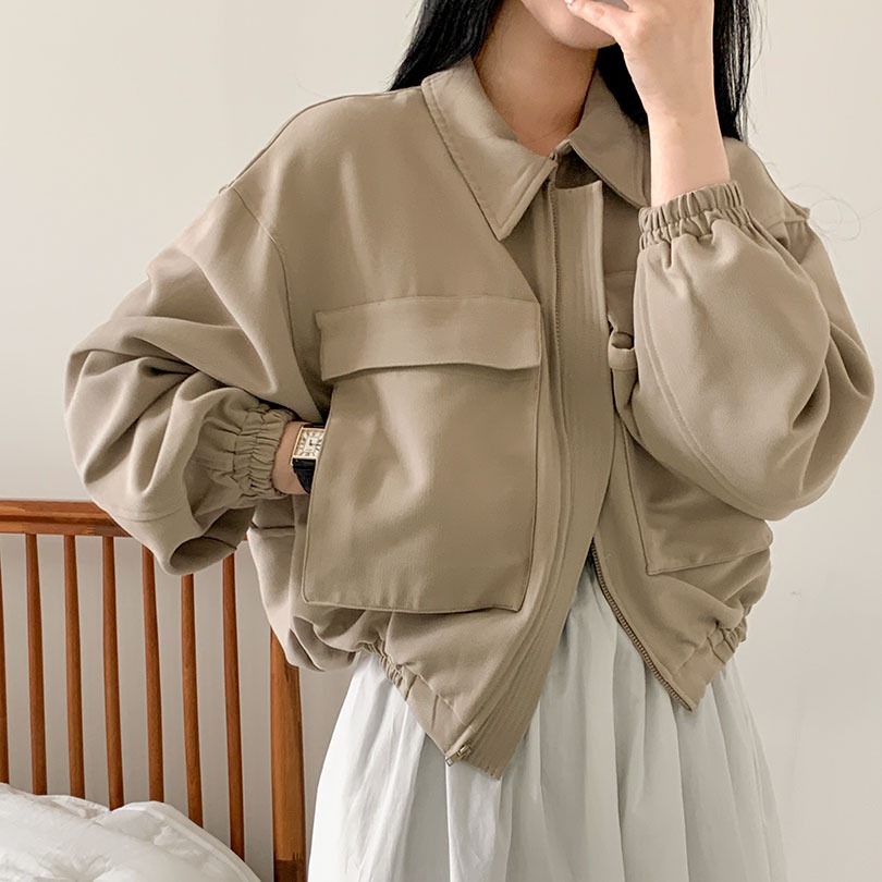 BEIDELLI韓国の女性ファッション/ [3color] ルーズフィットビッグポットマットジャンパー jk1098