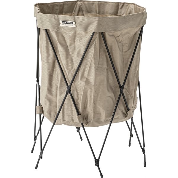 インテリアもアウトドアも似合うフォールディングバスケット ラウンド 深型 北欧 インダストリアル アウトドア ガーデン 収納ボックス リビング ガレージ