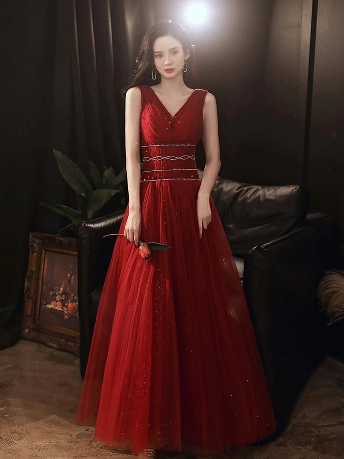 【即日発送】【赤字覚悟】ロングドレス 演奏会 赤 カラードレス 演奏会用ドレス パーティードレス イブニングドレス 結婚式 カクテルドレス 花嫁 二次会 フォーマルドレス Ａラインドレス お呼ばれ エ