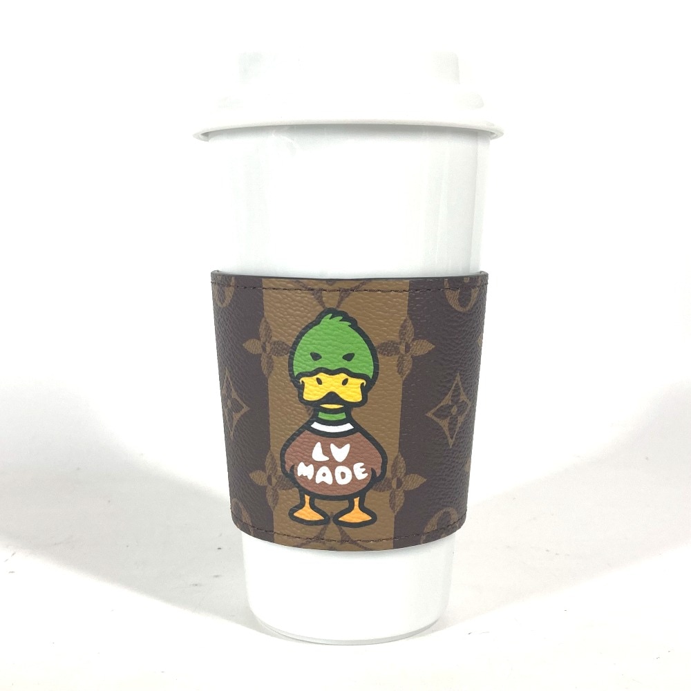 タンブラー GI0731 カップダック モノグラムストライプ LV スクエアード コレクション NIGOコラボ コップ インテリア 陶器 ホワイト