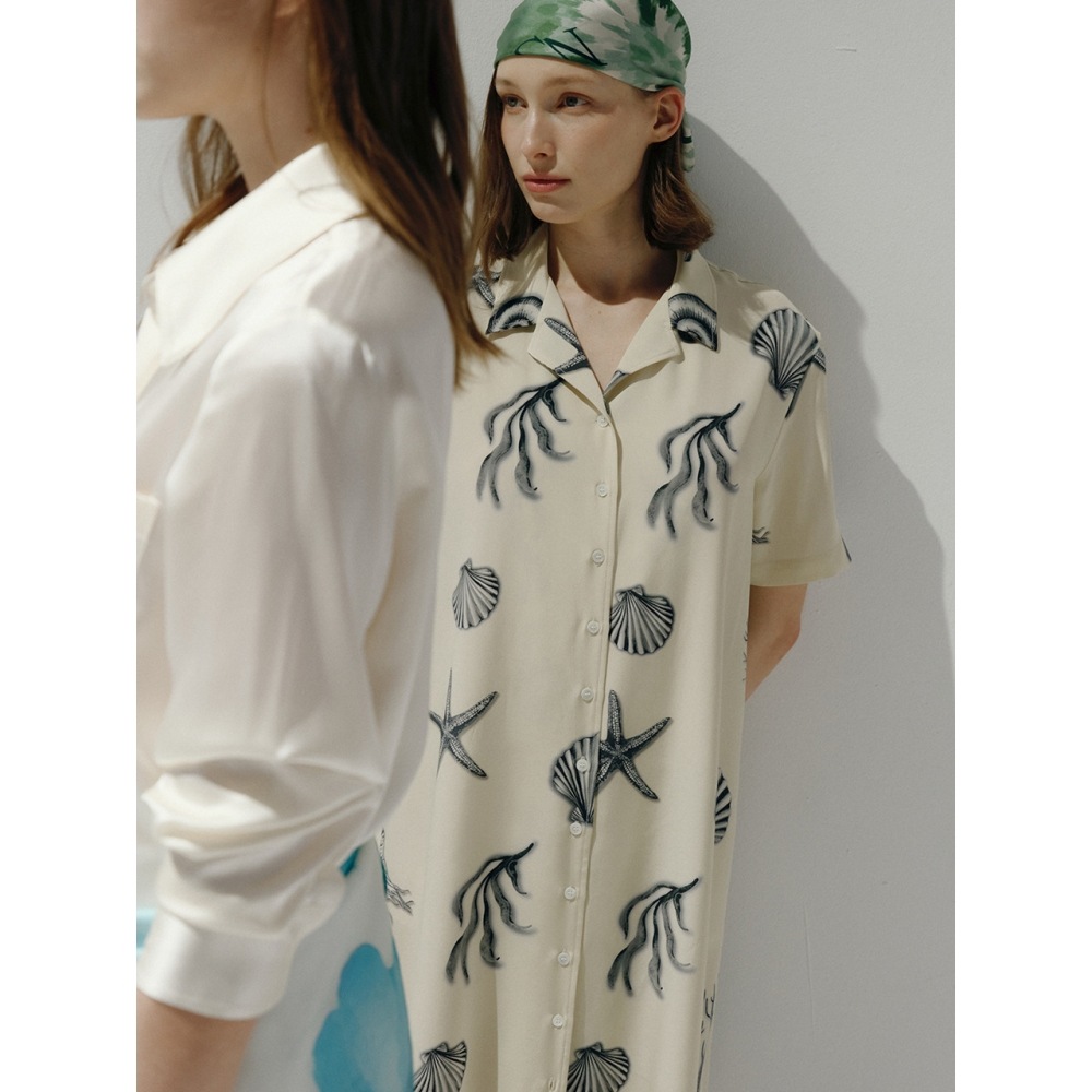 ザ・オンズシルクルースフィット Vネックシャツドレス