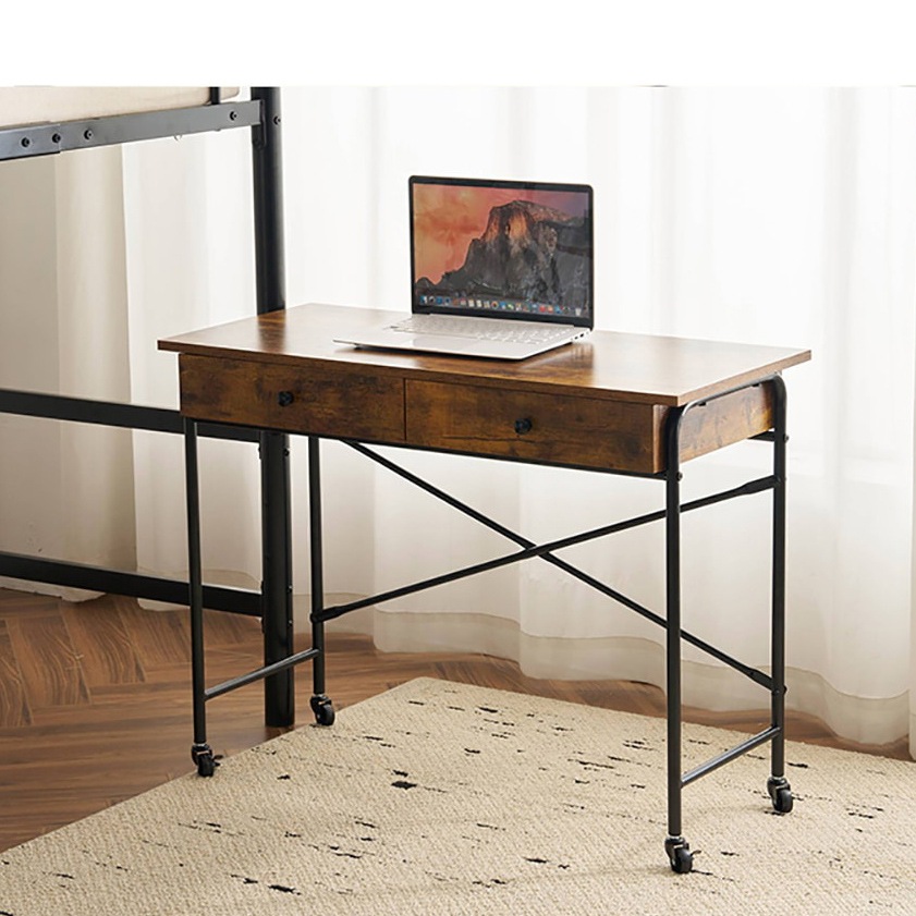 パソコンデスク デスク 書斎デスク キャスター付き 引き出し付き pcデスク コンパクト テーブル 机 学習デスク 学習机 勉強机 収納 一人暮らし おしゃれ 8,151円