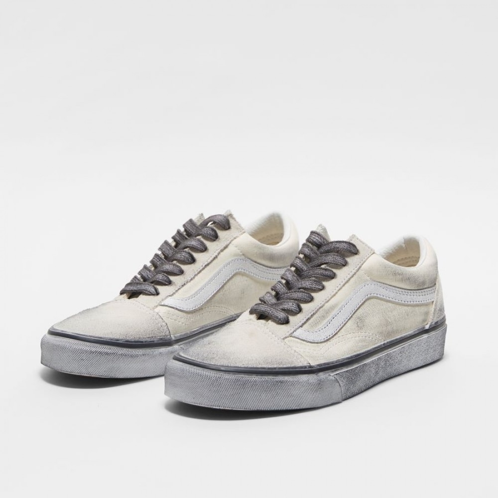 バーンズオールドスクール-ストレストホワイト/ホワイト/VN0007NTWWW1