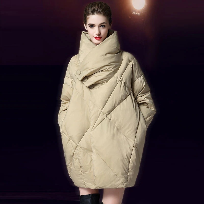 韓国版輪郭型網紅様式 おしゃれなダウンジャケット 女性ハイエンド新モデルは厚く 中丈の白鴨の羽毛