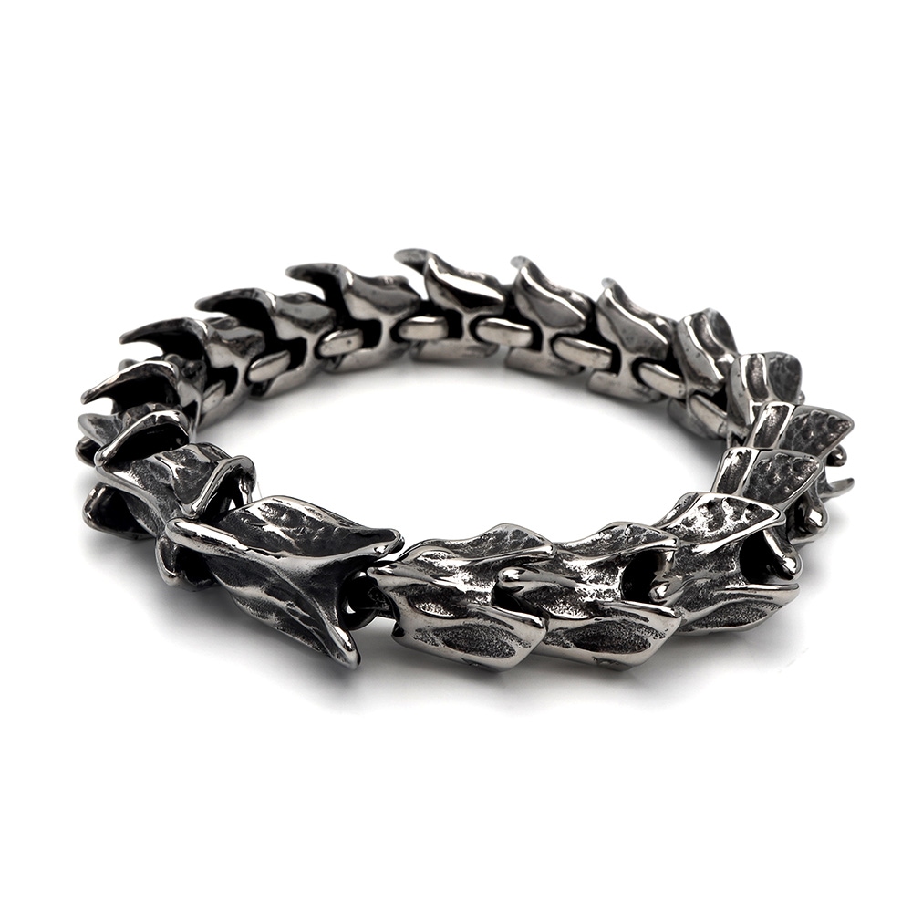 ステンレス ドラゴンブレスレット [b618]