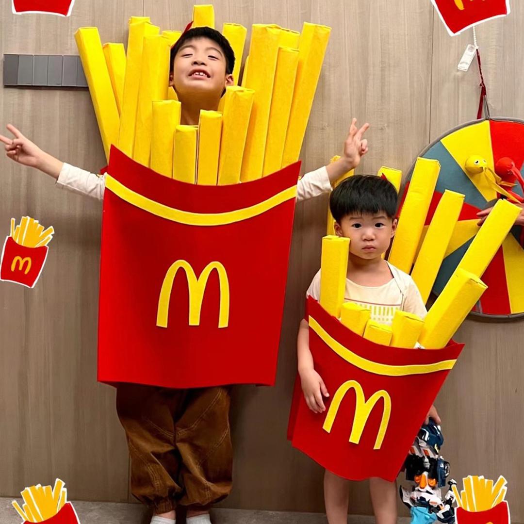 ハロウィンコス 子供用コスチューム 男の子 マクドナルド フライドポテト 服 女の子 着せ替え パフォーマンス 男の子 ベビーコスチューム 男性