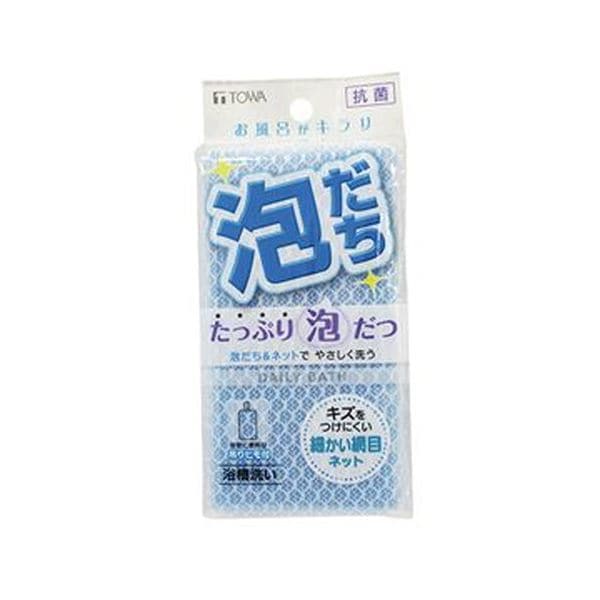 （まとめ）東和産業 ネットバススポンジ ブルー 1個[x50セット]