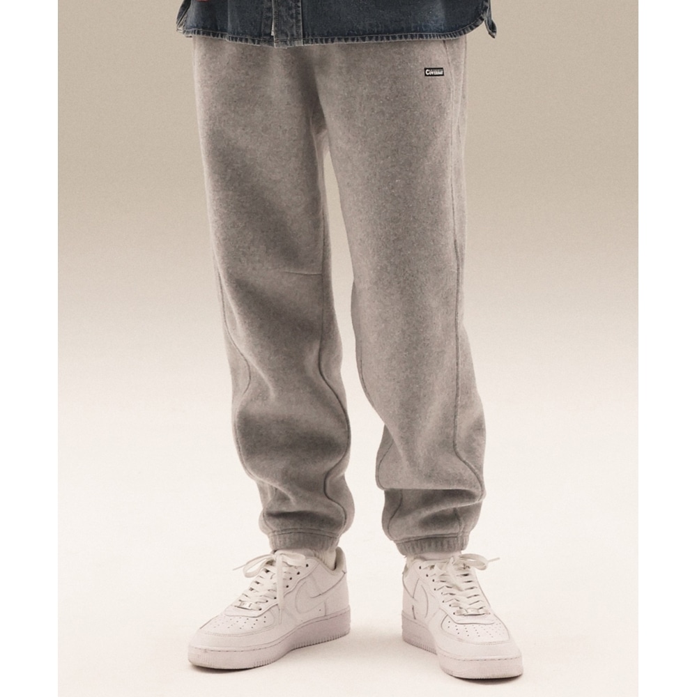 COVERNAT フリースジョガーパンツメランジグレー