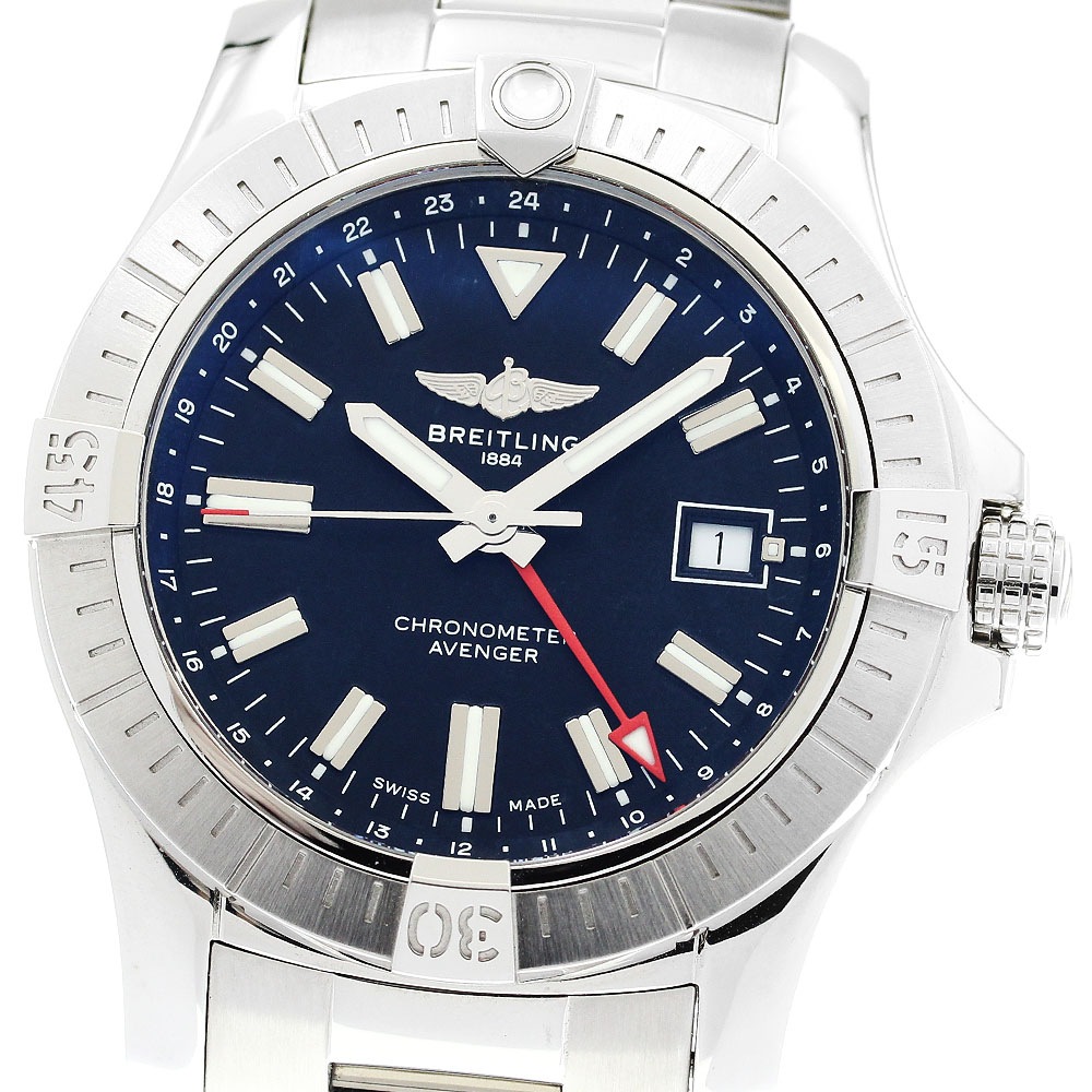 ブライトリング BREITLING A32397 アベンジャー オートマチック 43 GMT デイト 自動巻き メンズ 良品 内箱・保証書付き_904846【中古】