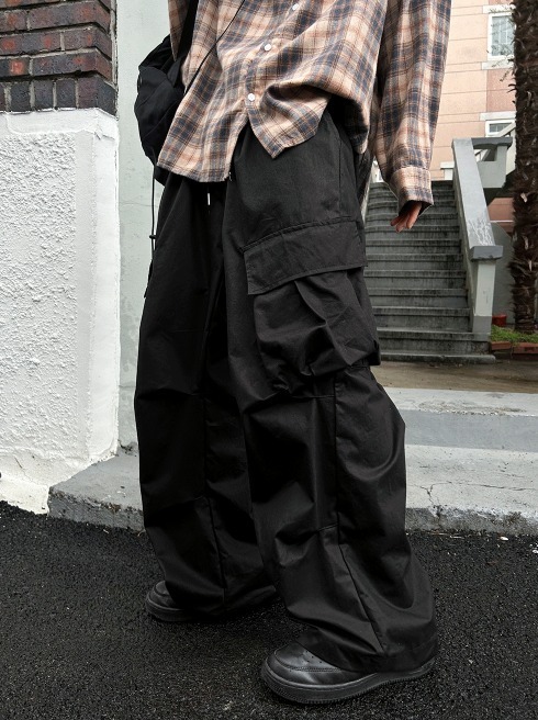 [COSYHARU公式]unbalance cargo balloon nylon pants