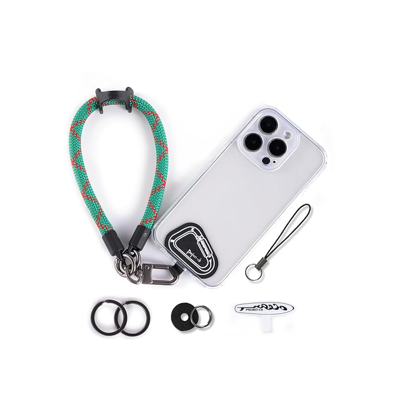 [project-cb] スマホストラップ ハンドストラップ カメラハンドストラップ ストラップホルダー リストストラップ 落下防止 調整可能 リングストラップ (ホリデーグリンー)