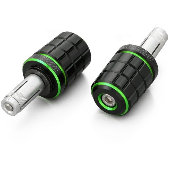 D37382 PREMIUM ZONE バーエンド スズキ / 汎用(ハンドル内径φ14-19) BRICK ライムグリーン