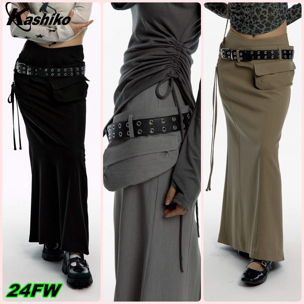【Kashiko】送料/関税込 Pocket Belt Long Skirt
