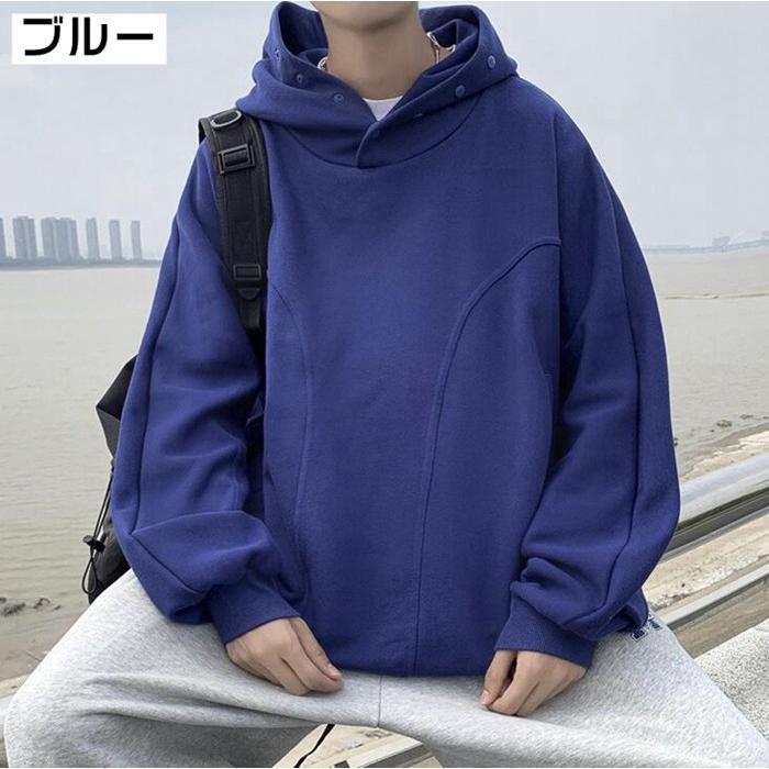 パーカー メンズ プルオーバーパーカー フード付き アウター 羽織り トップス 無地 シンプル カジュアル おしゃれ 長袖 大人